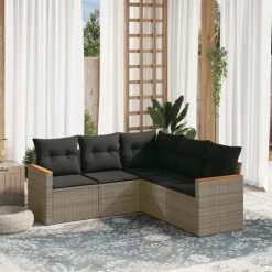 vidaXL Garten-Lounge-Set 5-tlg. grau