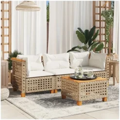 vidaXL Gartensofa 3-Sitzer beige
