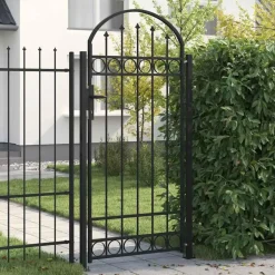 vidaXL Gartentor 105 x 204 cm Schwarz/Metall