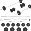vidaXL Hantel-Set Langhantel- und Kurzhantel-Set 30 kg schwarz