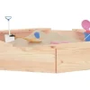 vidaXL Holzsandkasten mit Sitzen Achteck braun