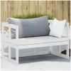 vidaXL 2-in-1 Gartensofa Verlängerbar Loungesofa weiß