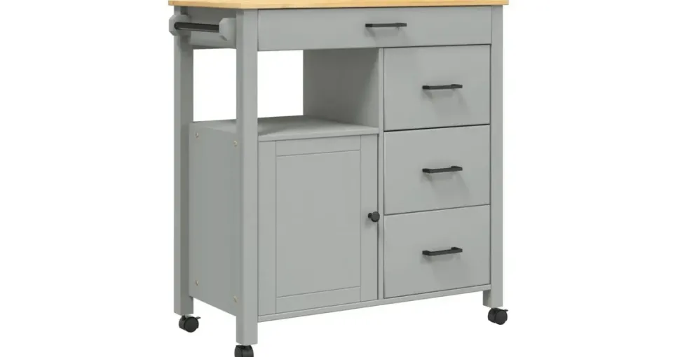 vidaXL Küchenwagen MONZA 84x40x90 cm Massivholz Kiefer