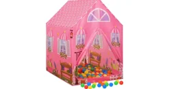vidaXL Kinder-Spielzelt mit 250 Bällen Rosa 69x94x104 cm