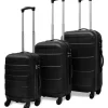 vidaXL Koffer-Set 3-tlg. schwarz