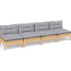 vidaXL Loungesofa 4-Sitzer grau