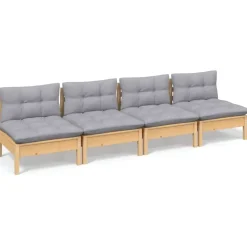 vidaXL Loungesofa 4-Sitzer grau