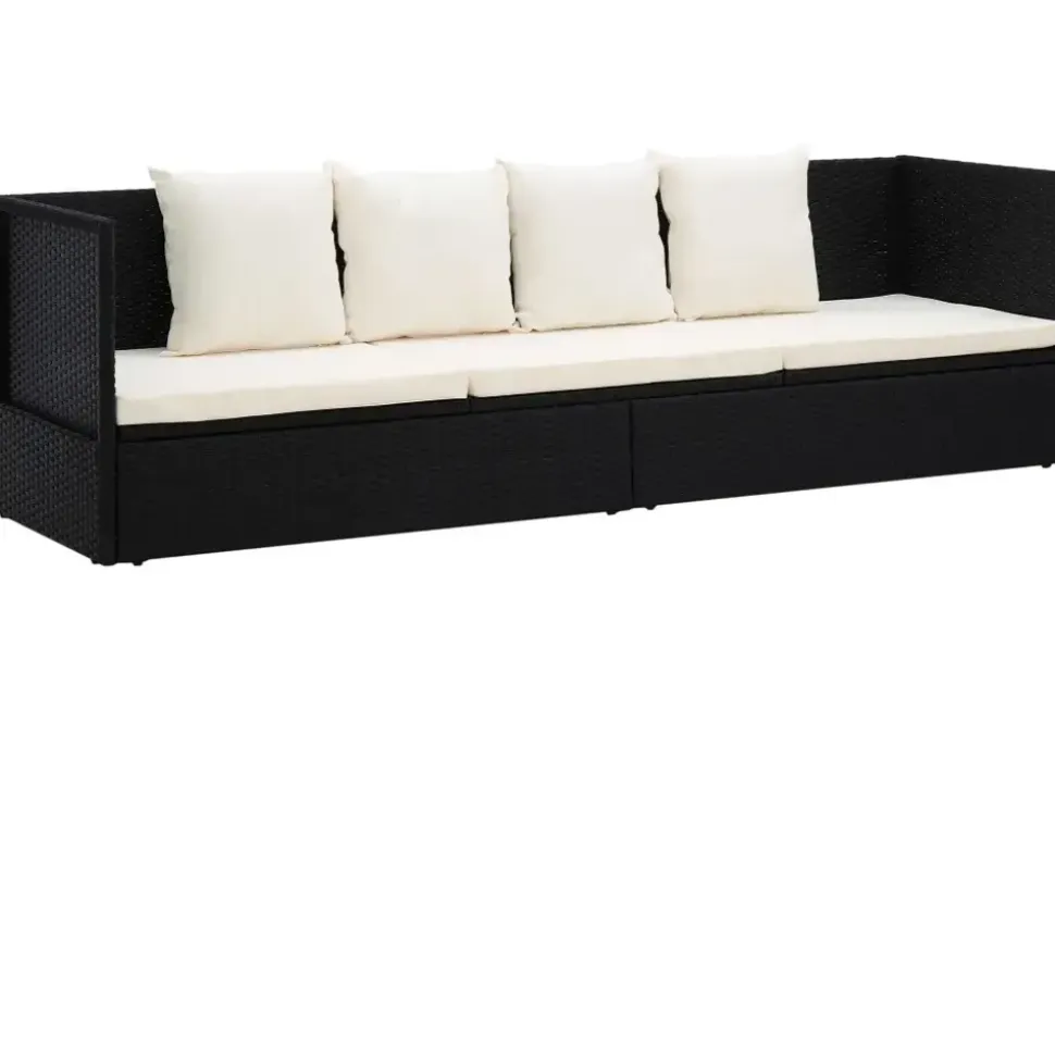 vidaXL Outdoor-Lounge-Bett schwarz