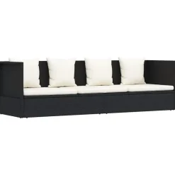 vidaXL Outdoor-Lounge-Bett schwarz