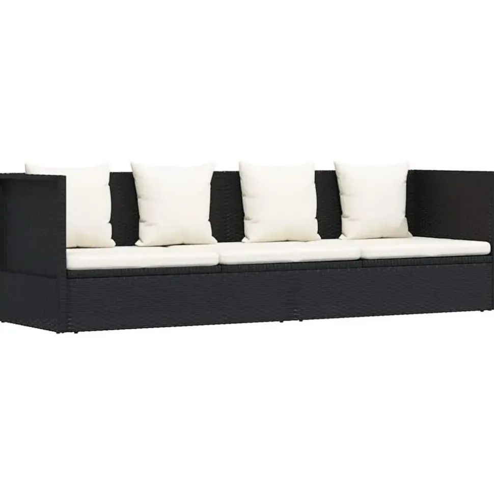 vidaXL Outdoor-Lounge-Bett schwarz