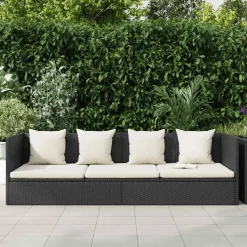vidaXL Outdoor-Lounge-Bett schwarz