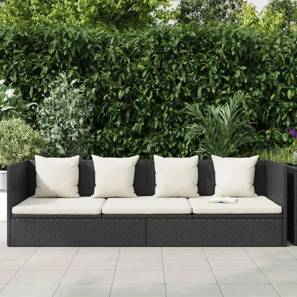 vidaXL Outdoor-Lounge-Bett schwarz