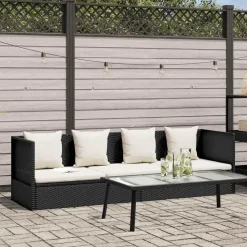vidaXL Outdoor-Lounge-Bett schwarz