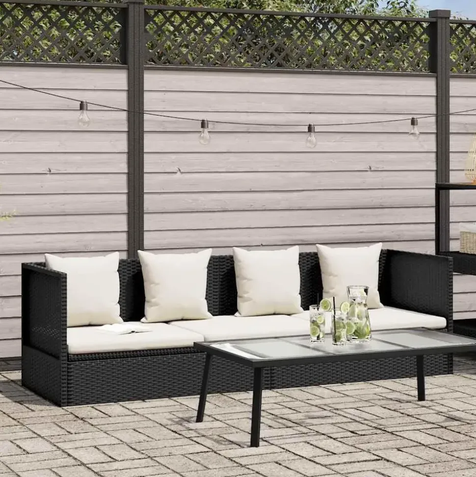 vidaXL Outdoor-Lounge-Bett schwarz