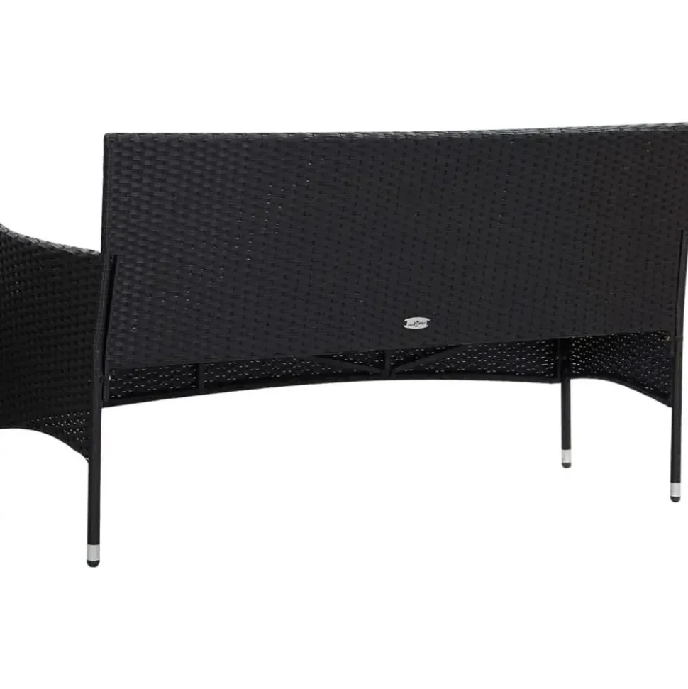 vidaXL Polyrattan Gartenset 5-tlg. schwarz 43972