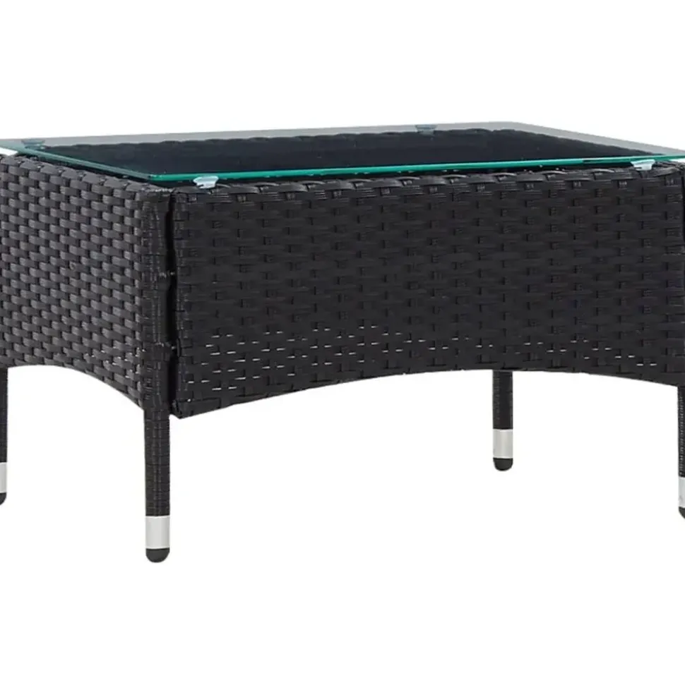vidaXL Polyrattan Gartenset 5-tlg. schwarz 43972