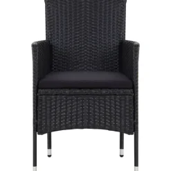vidaXL Polyrattan Gartenset 5-tlg. schwarz 43972