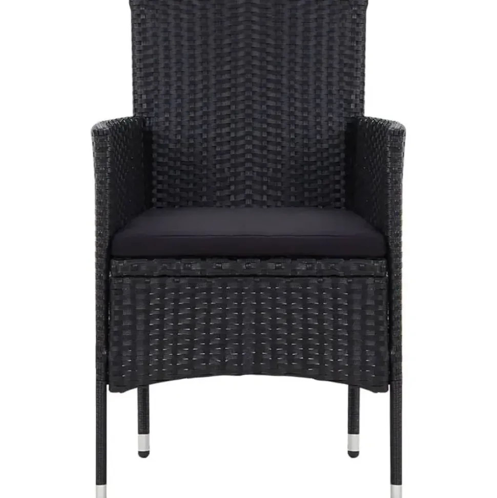 vidaXL Polyrattan Gartenset 5-tlg. schwarz 43972