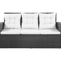 vidaXL Polyrattan Gartenset 5-tlg. schwarz 43972