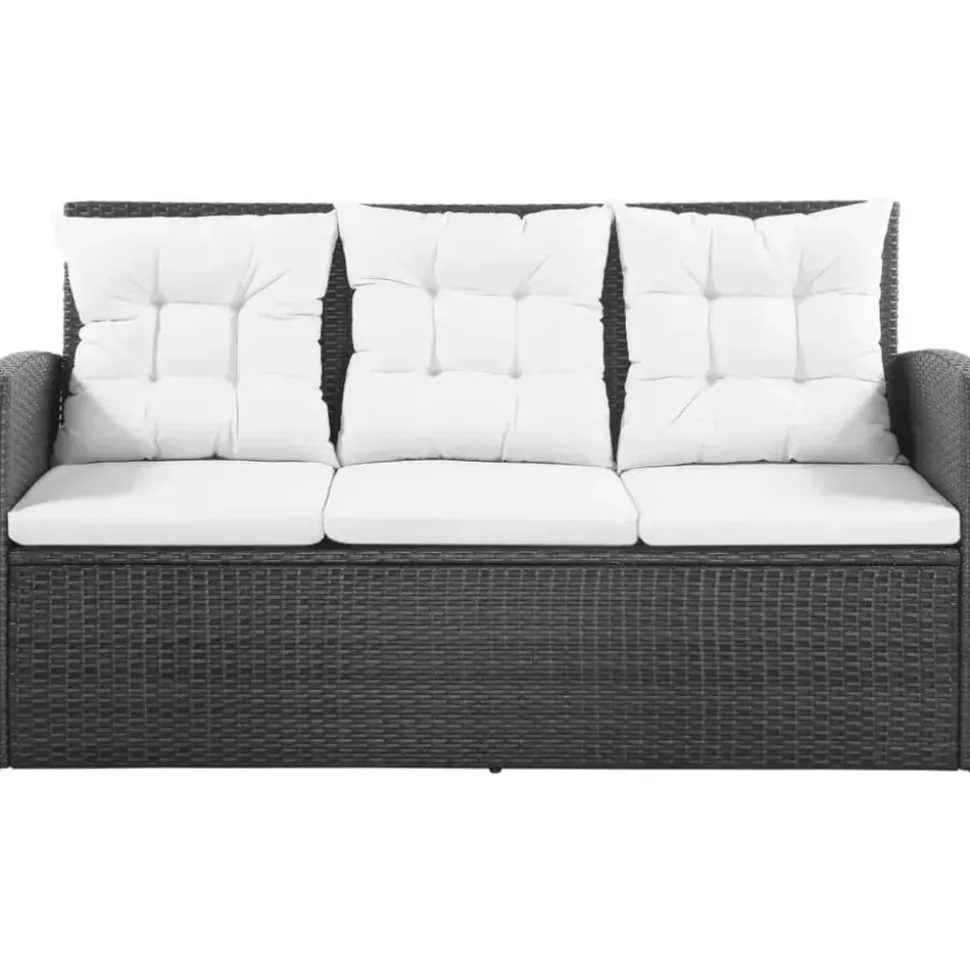 vidaXL Polyrattan Gartenset 5-tlg. schwarz 43972