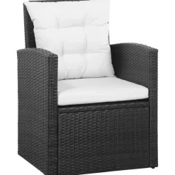 vidaXL Polyrattan Gartenset 5-tlg. schwarz 43972