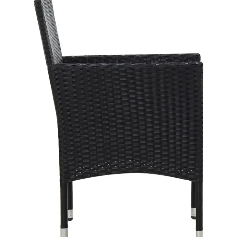 vidaXL Polyrattan Gartenset 5-tlg. schwarz 43972