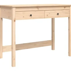 vidaXL Schreibtisch Kiefer massiv / Braun