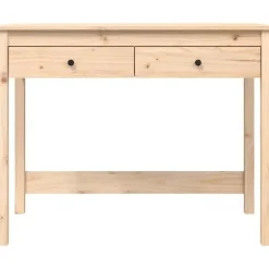 vidaXL Schreibtisch Kiefer massiv / Braun