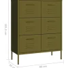 vidaXL Schubladenschrank 80 x 101,5 x 35 cm Olivgrün