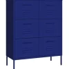 vidaXL Schubladenschrank 80 x 101,5 x 35 cm Marineblau