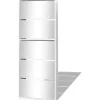 vidaXL Schuhschrank 63 x 170 x 17 cm mit Spiegel / weiß