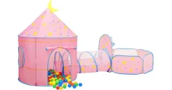 vidaXL Spielzelt mit 250 Bällen Rosa 301x120x128 cm