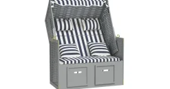 vidaXL Strandkorb Blau inkl. Kissen
