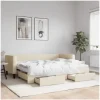 vidaXL Tagesbett Ausziehbar mit Schubladen Creme 80x200 cm