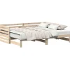 vidaXL Tagesbett mit Ausziehbett 80 x 200 cm braun