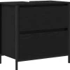 vidaXL Waschbeckenunterschrank 2 Schubladen 34,5 x 60 x 34,5 cm Schwarz