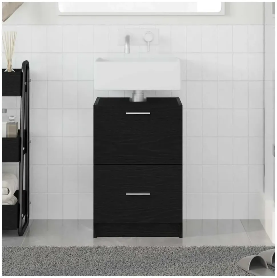 vidaXL Waschbeckenunterschrank 40 x 37 x 59 cm Schwarz