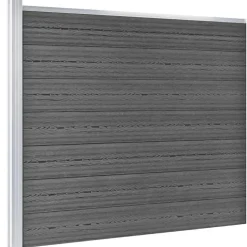 vidaXL WPC Sichtschutzzaun Element Set 526 x 146 cm schwarz