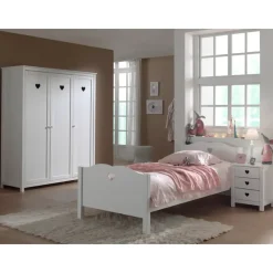 Vipack Set Amori bestehend aus: Einzelbett, Nachtkonsole und Kleiderschrank 3-trg.