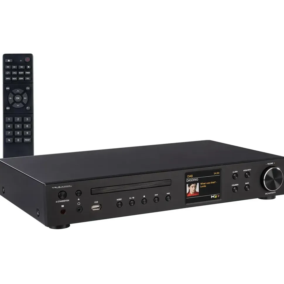 VR-Radio WLAN-Internetradio-Receiver, DAB+/UKW, CD, Bluetooth, 200 W, schwarz