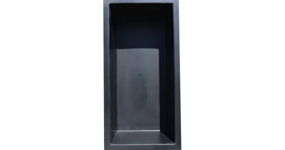 Wacredo GFK Rechteckbecken 240 x 120 x 60cm Kneippbecken Teichbecken Wasserspielbecken architektonisches Wasserbecken für Wasserspiel Glasfaser (Schwarz)