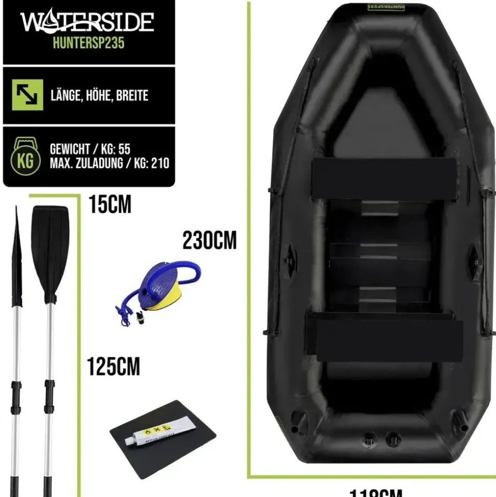 Waterside Schlauchboot Hunter-SP 235 - Schwarz