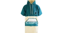 Wave Hawaii Cotton Velours Petrol Poncho
