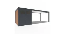 Weide Carport mit Abstellraum Aluminium Pergola 3 x7,2 m Anthrazit