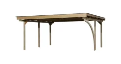 Weka Doppelcarport 616 A 5,00 x 5,00 m braun inkl. Einfahrtsbogen