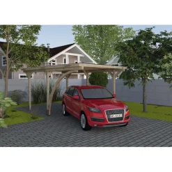 Weka Einzelcarport 606 A 3,00 x 5,00 m braun kesseldruckimprägniert