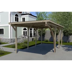 Weka Einzelcarport 606 A 3,00 x 6,00 m kdi mit Rundbogen
