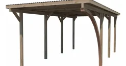 Weka Einzelcarport 606 A 3,00 x 6,00 m kdi mit Rundbogen