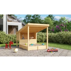 Weka Sandkasten Tabaluga Bully mit Überdachung beige