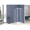 WELLTIME Trento Eckdusche mit Schiebetür 90 x 180 cm grau Einscheibensicherheitsglas